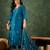 Silk blend blue casual wear embroidery work readymade salwar suit