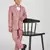 royal look in solid suit set full sleeves blazer, shirt, pant and waist coat with bow tie - pink