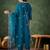 Silk blend blue casual wear embroidery work readymade salwar suit