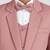 royal look in solid suit set full sleeves blazer, shirt, pant and waist coat with bow tie - pink