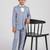 royal look in solid suit set full sleeves blazer, shirt, pant and waist coat with bow tie - grey