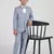 royal look in solid suit set full sleeves blazer, shirt, pant and waist coat with bow tie - grey
