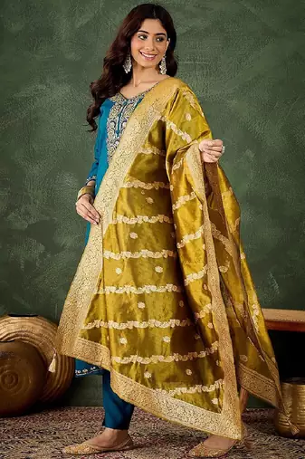 Viscose rayon navy blue casual wear embroidery work readymade salwar suit