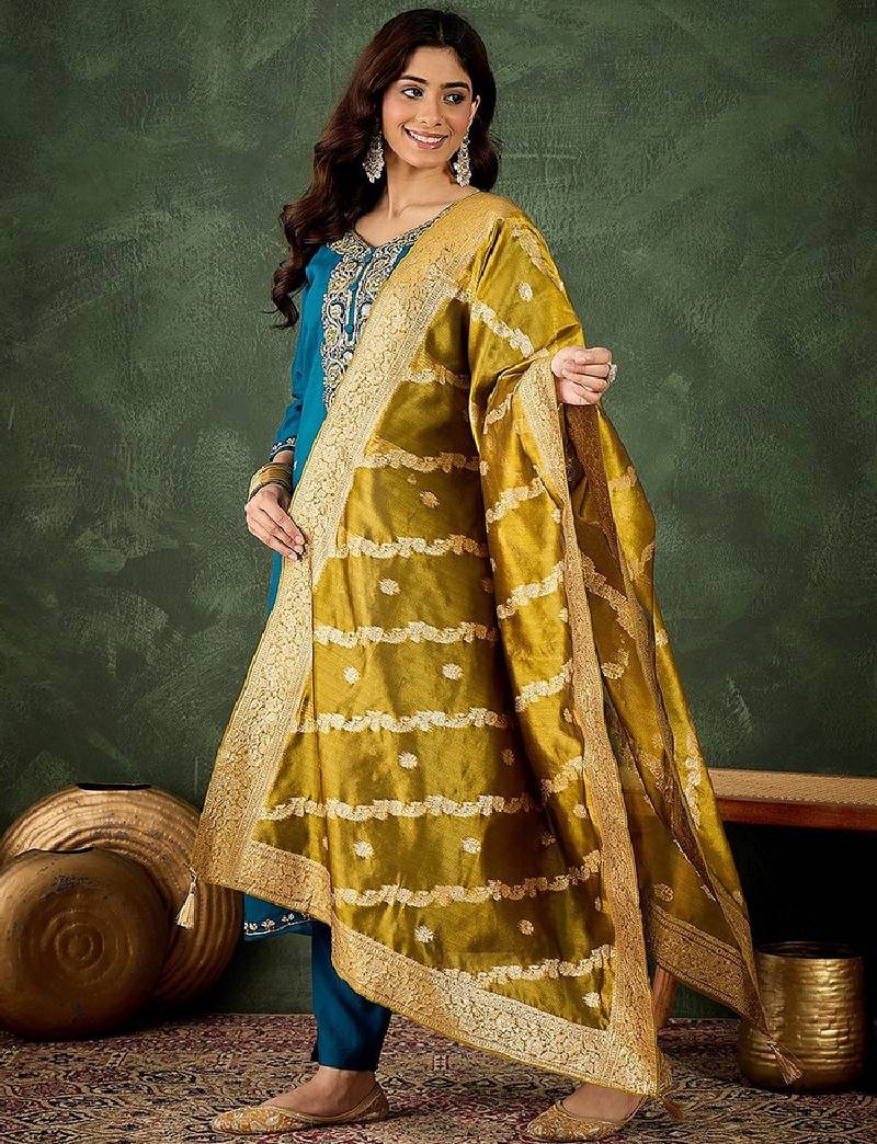 Viscose rayon navy blue casual wear embroidery work readymade salwar suit