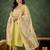 Silk blend light yellow casual wear embroidery work readymade salwar suit