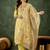 Silk blend light yellow casual wear embroidery work readymade salwar suit