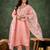 Silk blend baby pink casual wear embroidery work readymade salwar suit