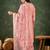 Silk blend baby pink casual wear embroidery work readymade salwar suit