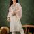 Silk blend white casual wear embroidery work readymade salwar suit