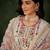 Silk blend white casual wear embroidery work readymade salwar suit