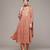 orange chiffon kurta set with embroidered work