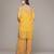 yellow chiffon kurta set with printed work design