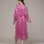 fuchsia chiffon kaftan with printed work design