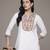 white cotton kurta with embroidered work design