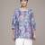blue cotton kurta with printed work design