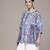blue cotton kurta with printed work design