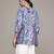 blue cotton kurta with printed work design