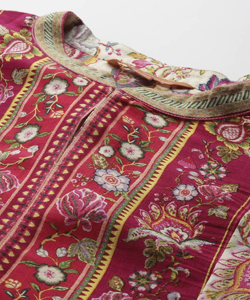 multicolor rayon kurta with printed work design