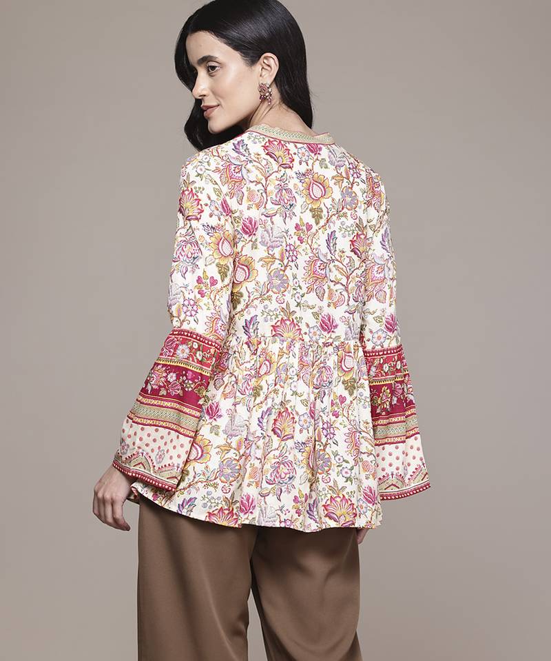 multicolor rayon kurta with printed work design