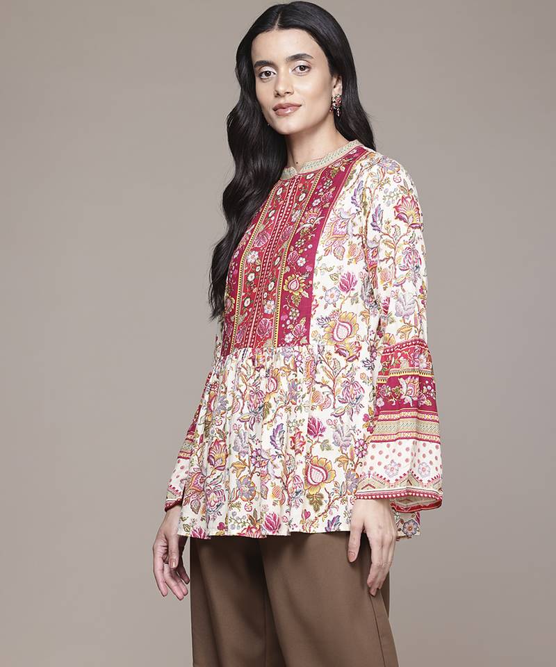 multicolor rayon kurta with printed work design