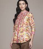 multicolor viscose kurta with printed work design