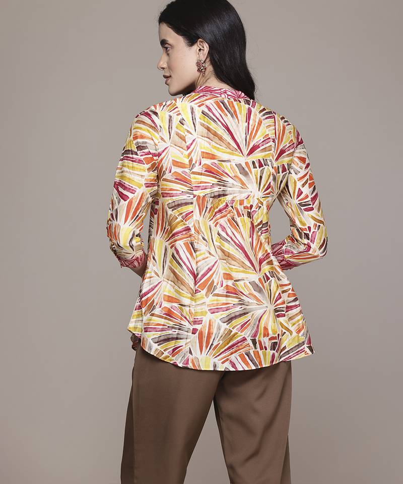 multicolor viscose kurta with printed work design