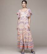 multicolor cotton dress with allover printed pattern