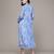 blue chiffon dress with printed pattern design