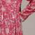 red rayon dress with printed pattern design