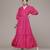 fuchsia viscose dress with plain design