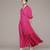 fuchsia viscose dress with plain design