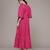 fuchsia viscose dress with plain design