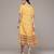 yellow cotton dress with printed work design
