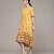 yellow cotton dress with printed work design