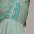 teal viscose dress with floral embroidered design
