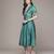 teal viscose dress with embroidered work design