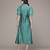 teal viscose dress with embroidered work design