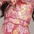 pink rayon dress with printed work design