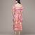 pink rayon dress with printed work design