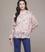 multicolor cotton shirt with printed work design