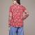 red rayon shirt with printed work design