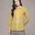 yellow viscose shirt with printed work design
