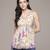 multicolor cotton top with floral printed work