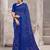 Royal blue bandhani printed chiffon saree with unstitched blouse, ethnic indian attire