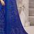 Royal blue bandhani printed chiffon saree with unstitched blouse, ethnic indian attire