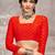Orange bandhani printed chiffon saree with unstitched blouse, ethnic indian attire