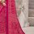 Pink bandhani printed chiffon saree with unstitched blouse, ethnic indian attire