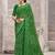 Green blue bandhani printed chiffon saree with unstitched blouse, ethnic indian attire