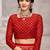 Red bandhani printed chiffon saree with unstitched blouse, ethnic indian attire