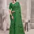 Green pink bandhani printed chiffon saree with unstitched blouse, ethnic indian attire